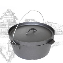 Outdoor Cast Iron Dutch Oven with three legs